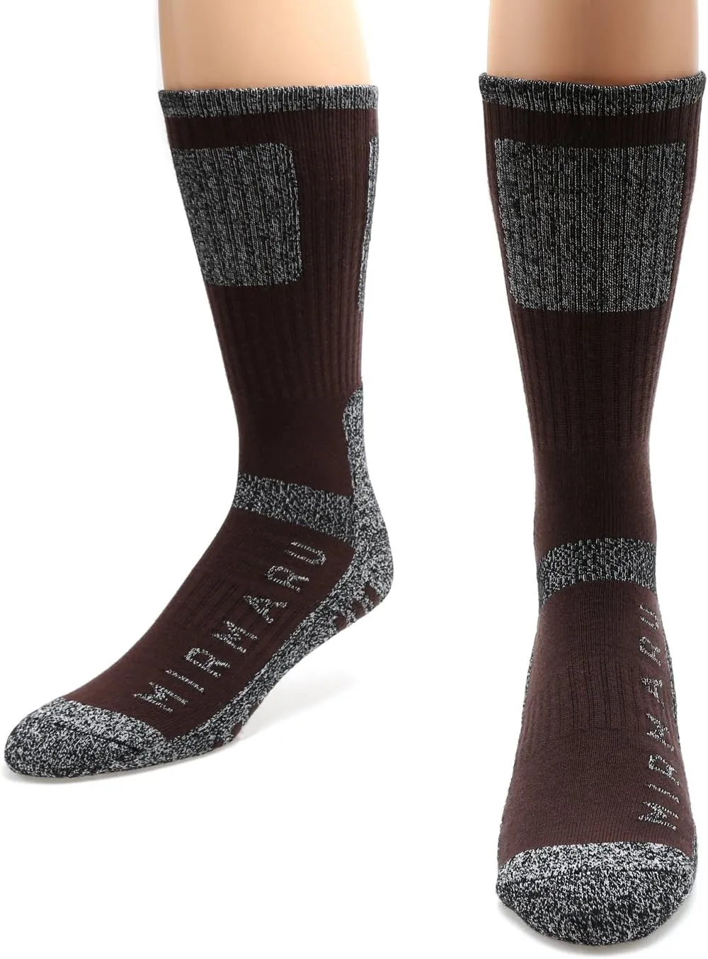 MIRMARU Men's 5 Pairs Multi Performance Outdoor Sports Hiking Trekking Crew Socks