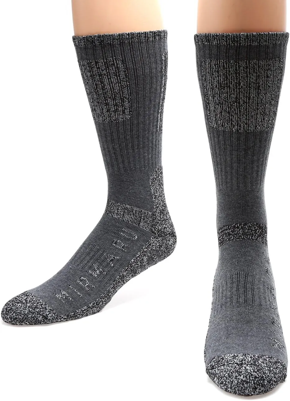 MIRMARU Men's 5 Pairs Multi Performance Outdoor Sports Hiking Trekking Crew Socks
