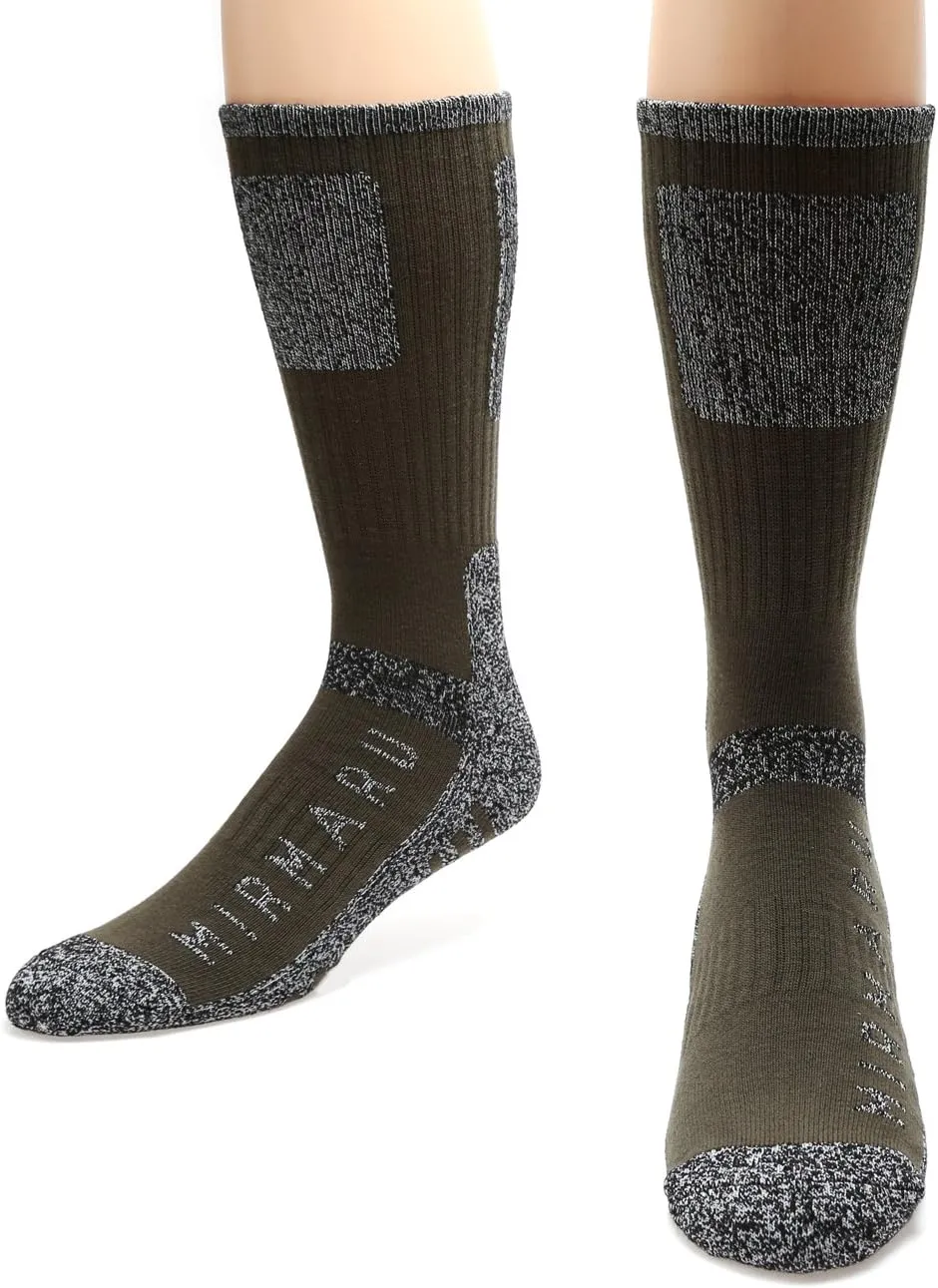MIRMARU Men's 5 Pairs Multi Performance Outdoor Sports Hiking Trekking Crew Socks