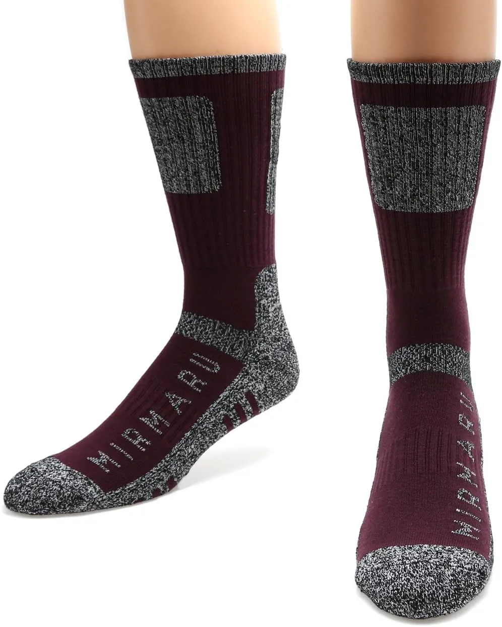 MIRMARU Men's 5 Pairs Multi Performance Outdoor Sports Hiking Trekking Crew Socks