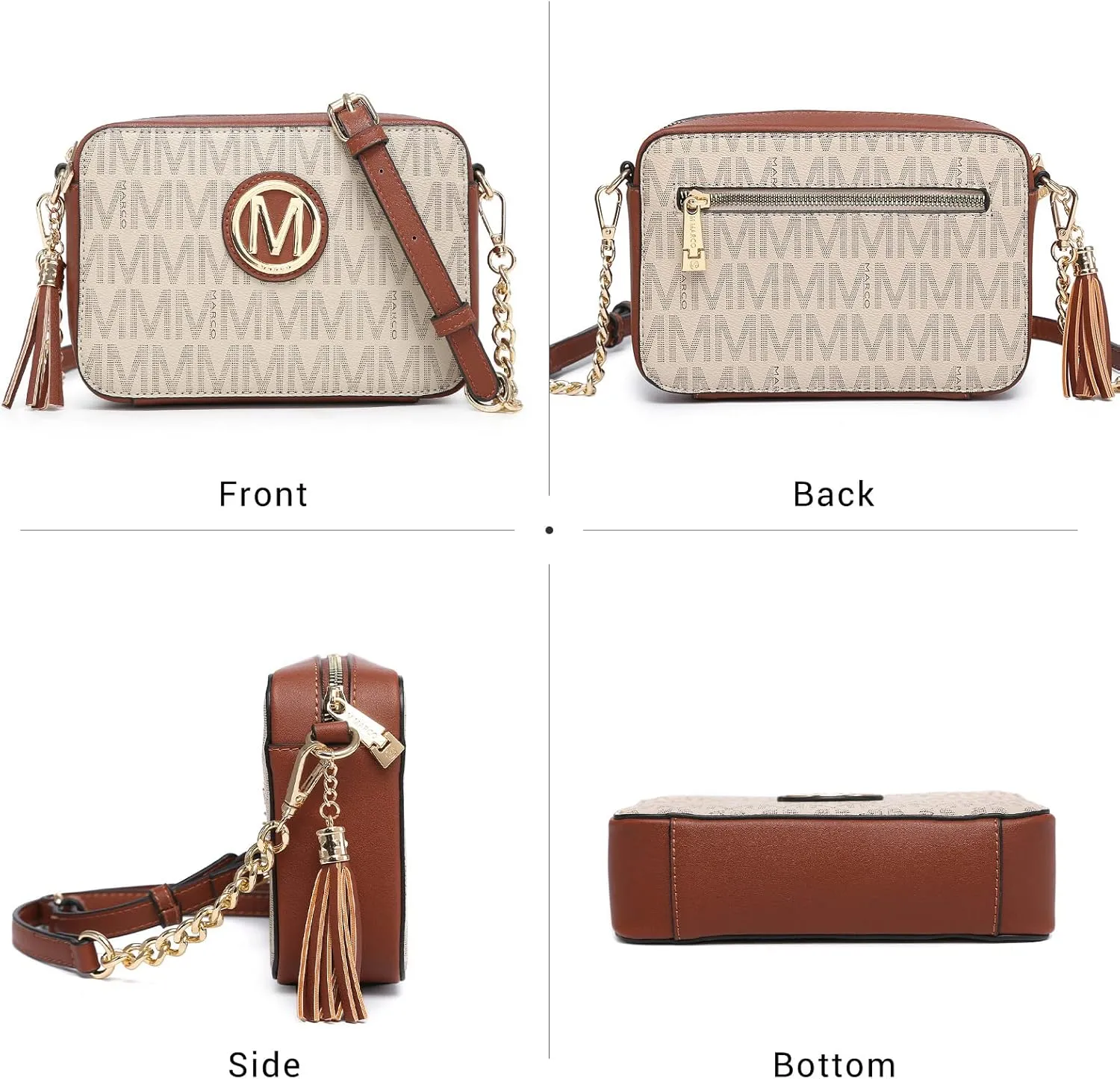 MKP Stylish Lightweight Fashion Crossbody Bag for Women Chic Signature Shoulder Messenger Bag with Tassel Zipper Pocket