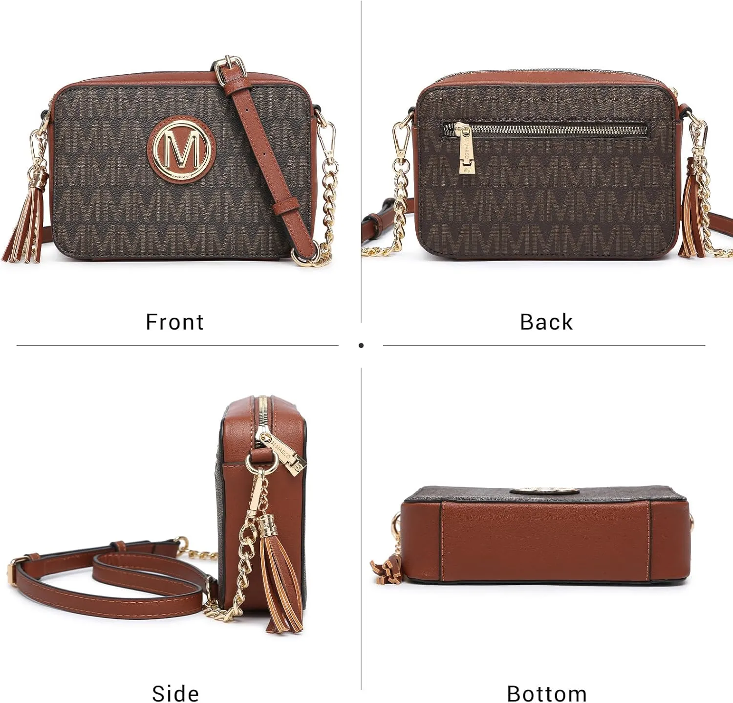 MKP Stylish Lightweight Fashion Crossbody Bag for Women Chic Signature Shoulder Messenger Bag with Tassel Zipper Pocket