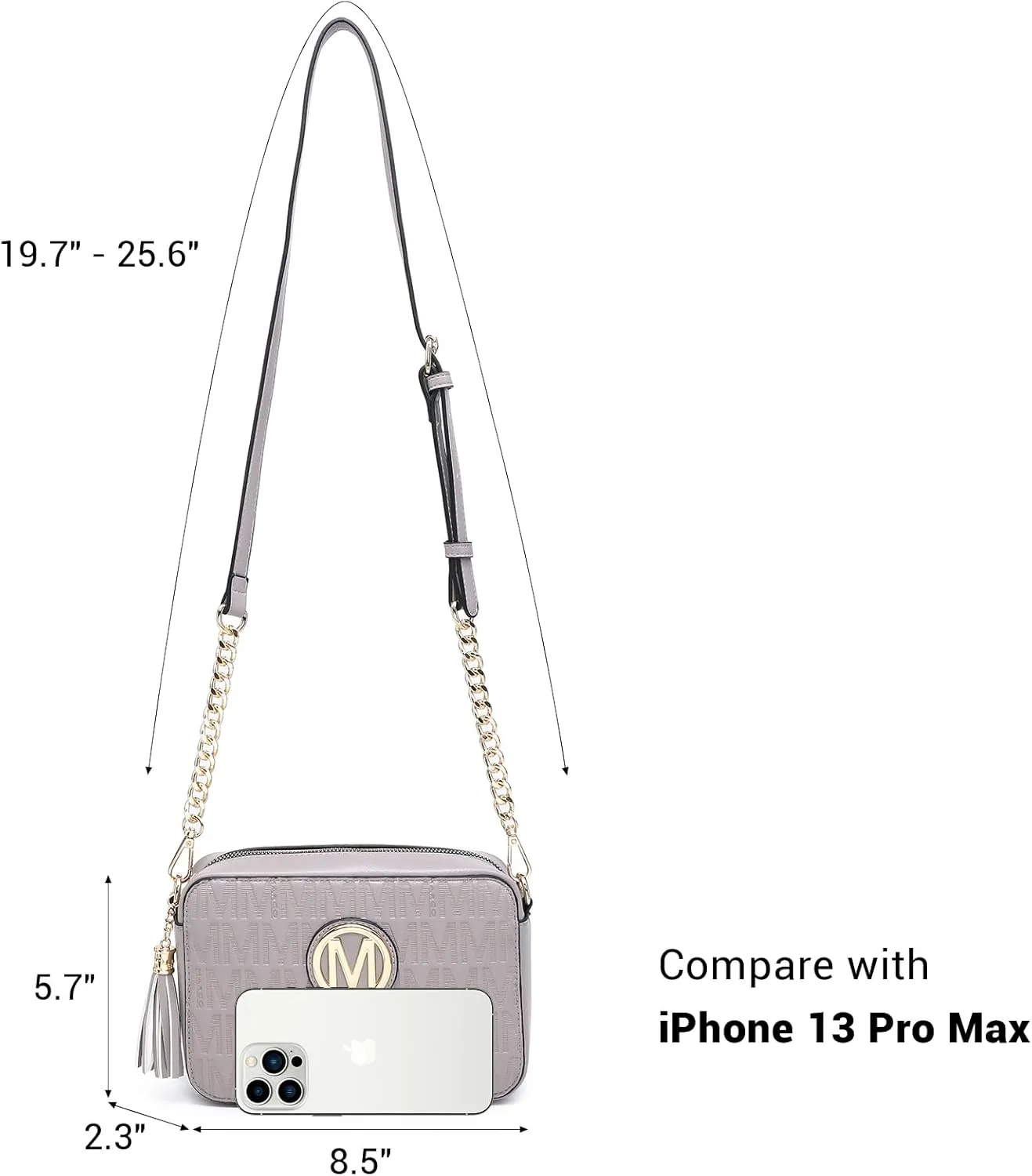 MKP Stylish Lightweight Fashion Crossbody Bag for Women Chic Signature Shoulder Messenger Bag with Tassel Zipper Pocket