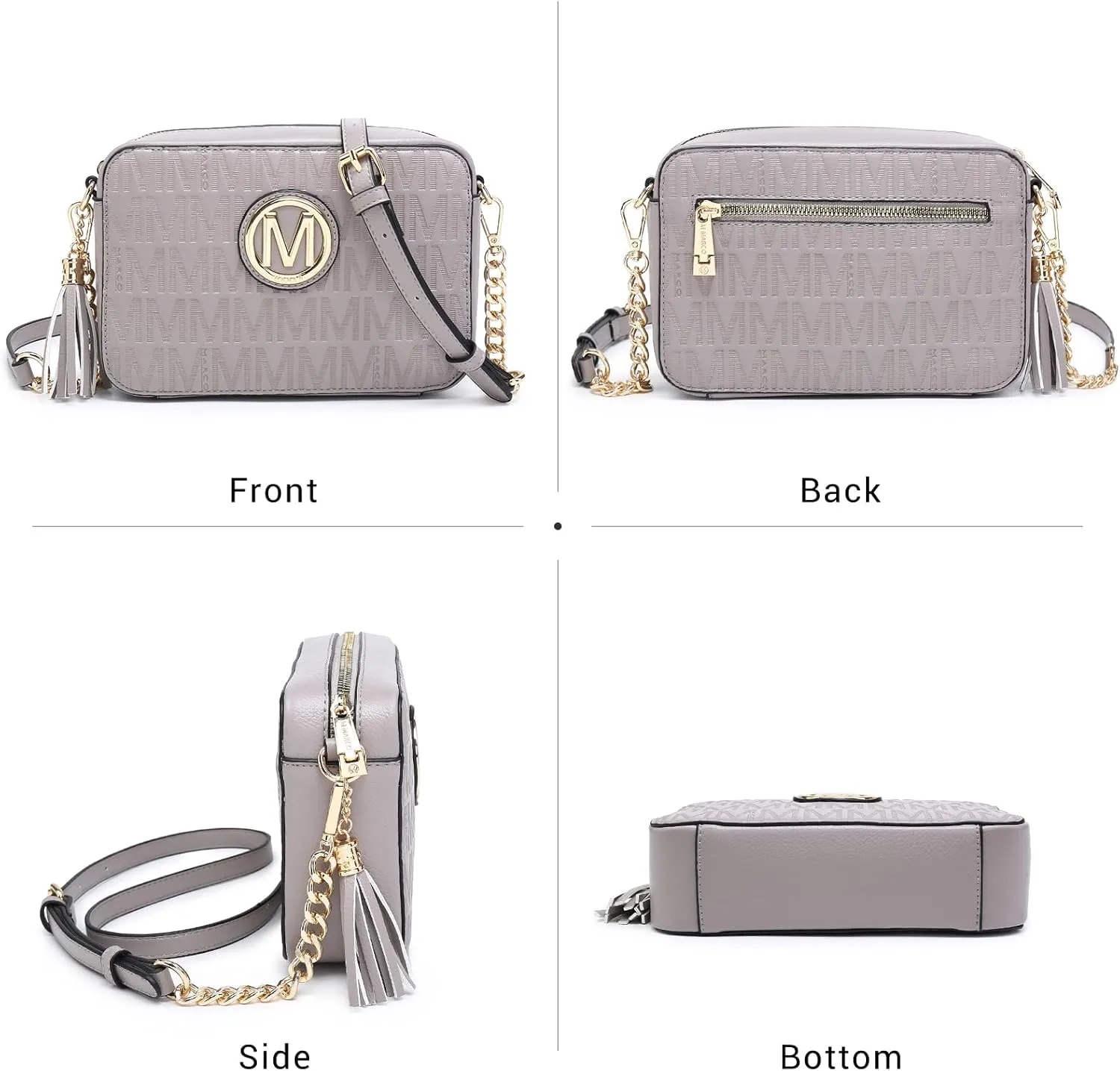 MKP Stylish Lightweight Fashion Crossbody Bag for Women Chic Signature Shoulder Messenger Bag with Tassel Zipper Pocket