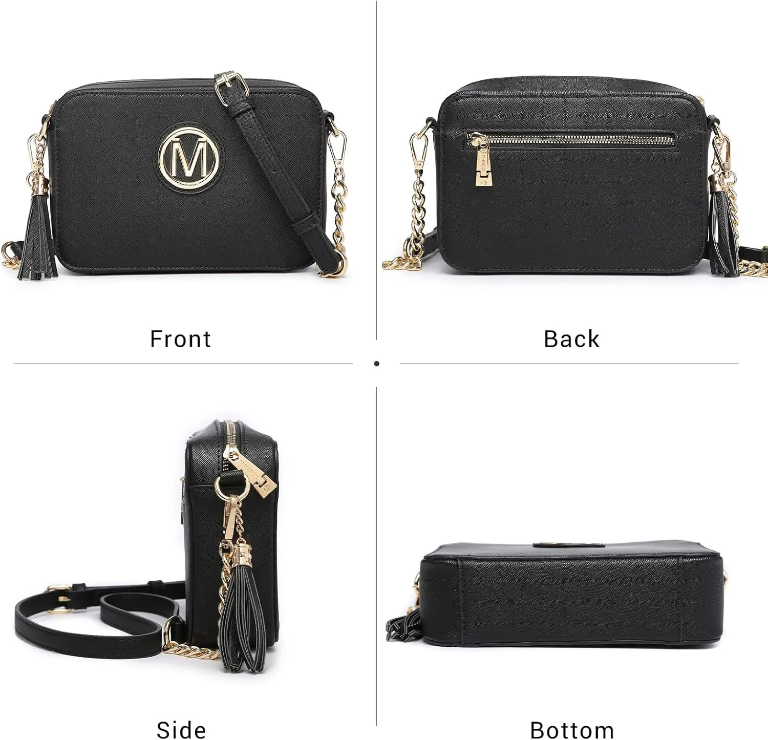 MKP Stylish Lightweight Fashion Crossbody Bag for Women Chic Signature Shoulder Messenger Bag with Tassel Zipper Pocket