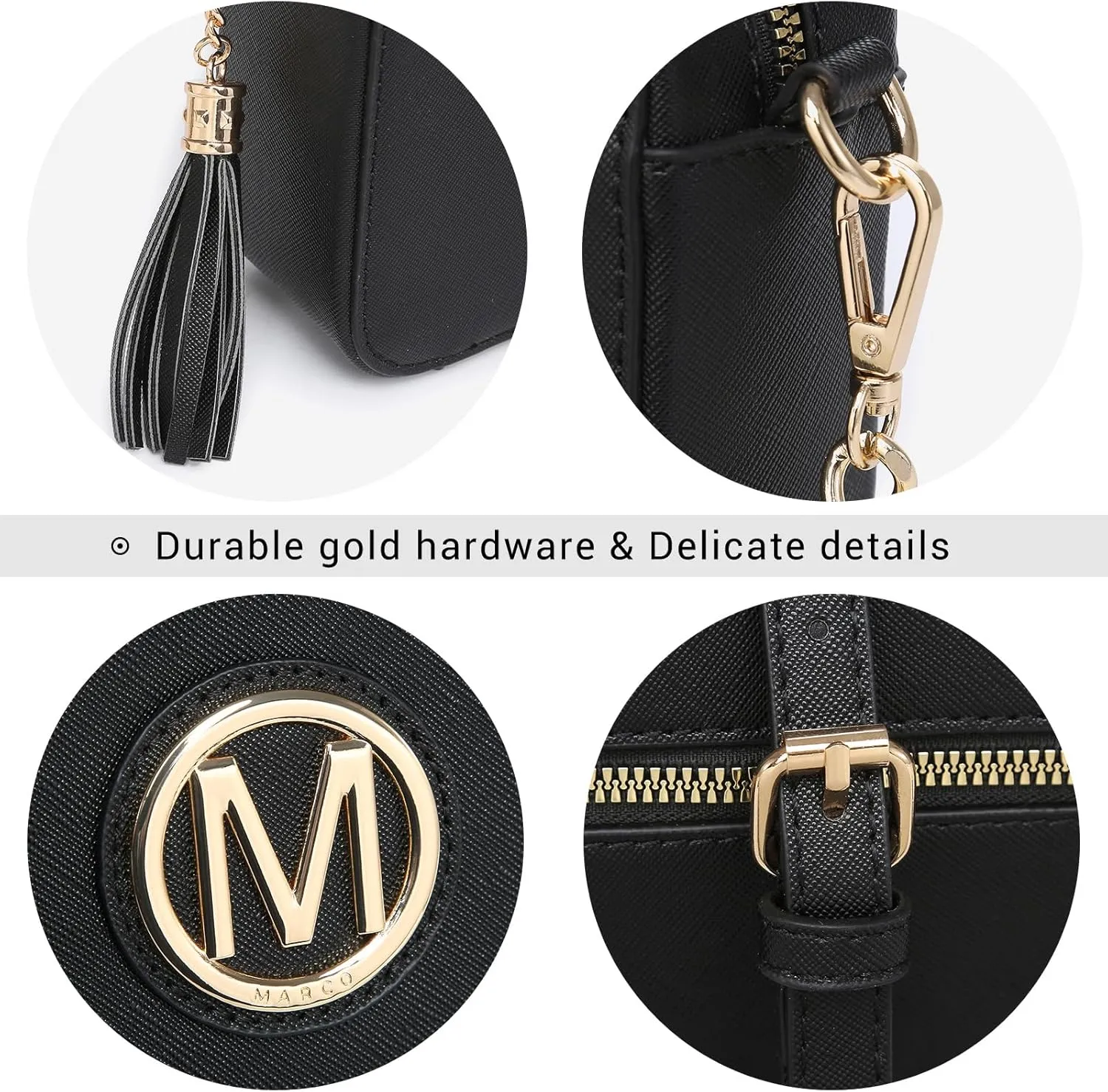 MKP Stylish Lightweight Fashion Crossbody Bag for Women Chic Signature Shoulder Messenger Bag with Tassel Zipper Pocket