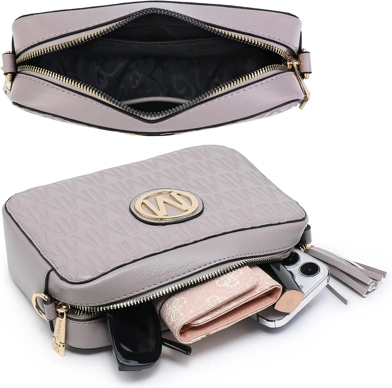 MKP Stylish Lightweight Fashion Crossbody Bag for Women Chic Signature Shoulder Messenger Bag with Tassel Zipper Pocket