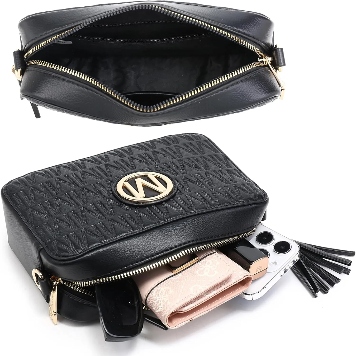 MKP Stylish Lightweight Fashion Crossbody Bag for Women Chic Signature Shoulder Messenger Bag with Tassel Zipper Pocket