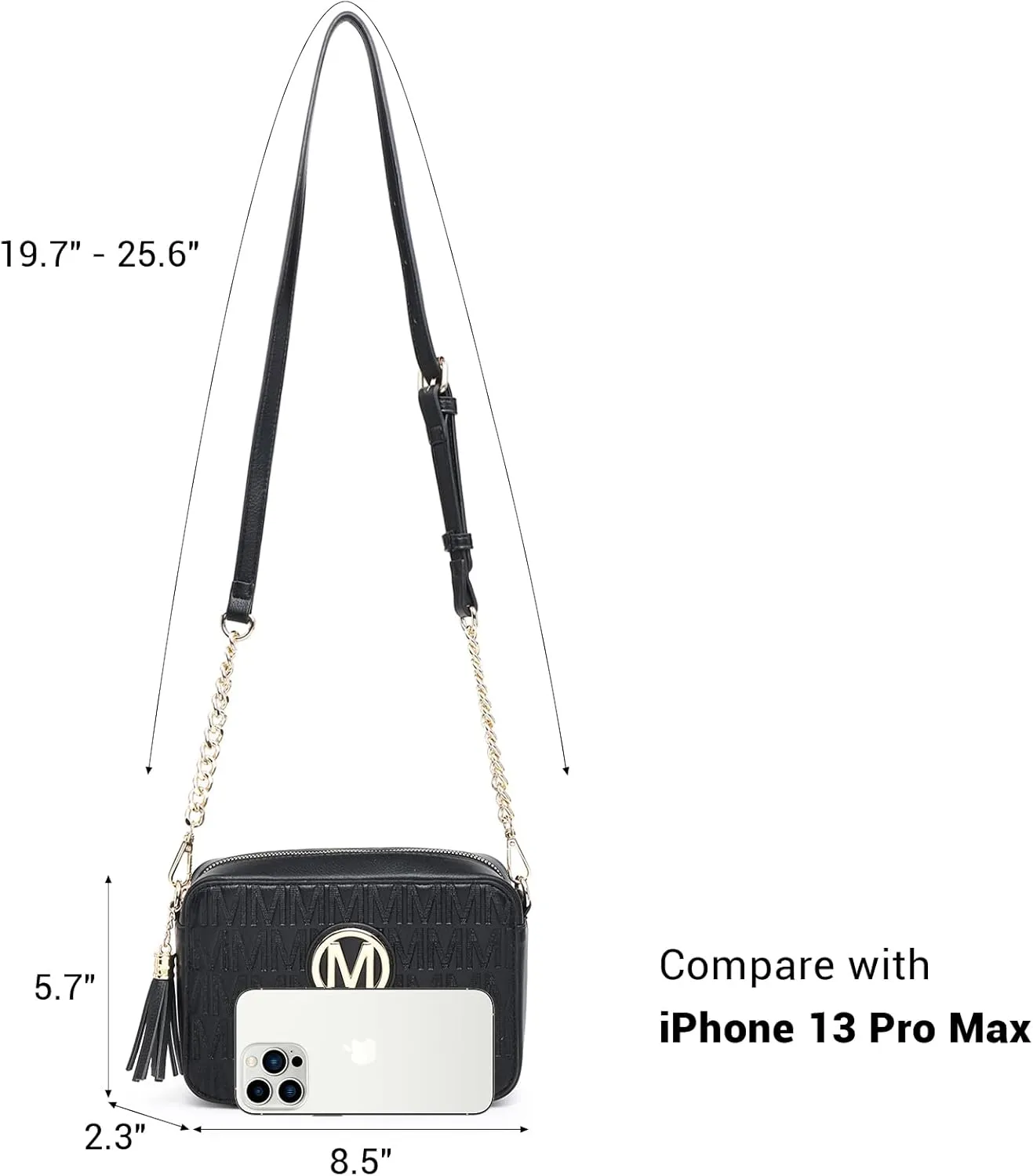 MKP Stylish Lightweight Fashion Crossbody Bag for Women Chic Signature Shoulder Messenger Bag with Tassel Zipper Pocket