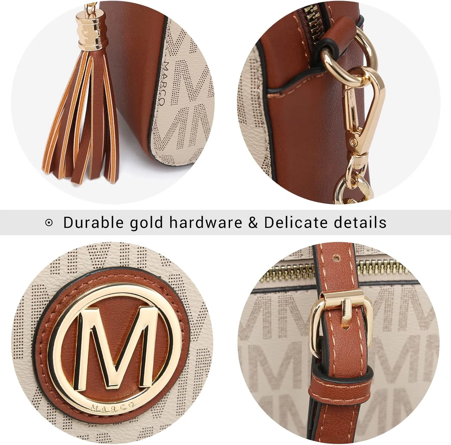 MKP Stylish Lightweight Fashion Crossbody Bag for Women Chic Signature Shoulder Messenger Bag with Tassel Zipper Pocket