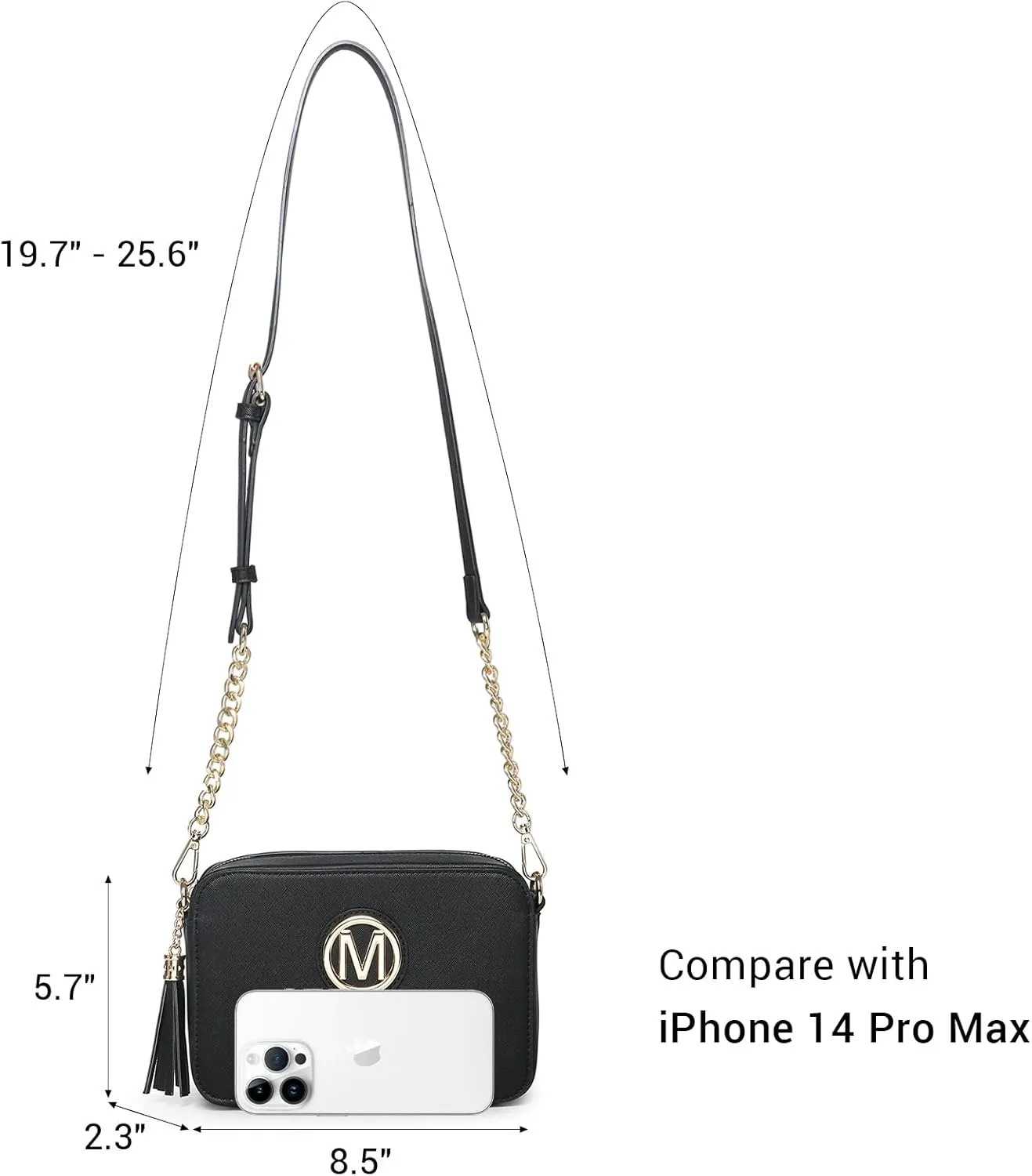 MKP Stylish Lightweight Fashion Crossbody Bag for Women Chic Signature Shoulder Messenger Bag with Tassel Zipper Pocket