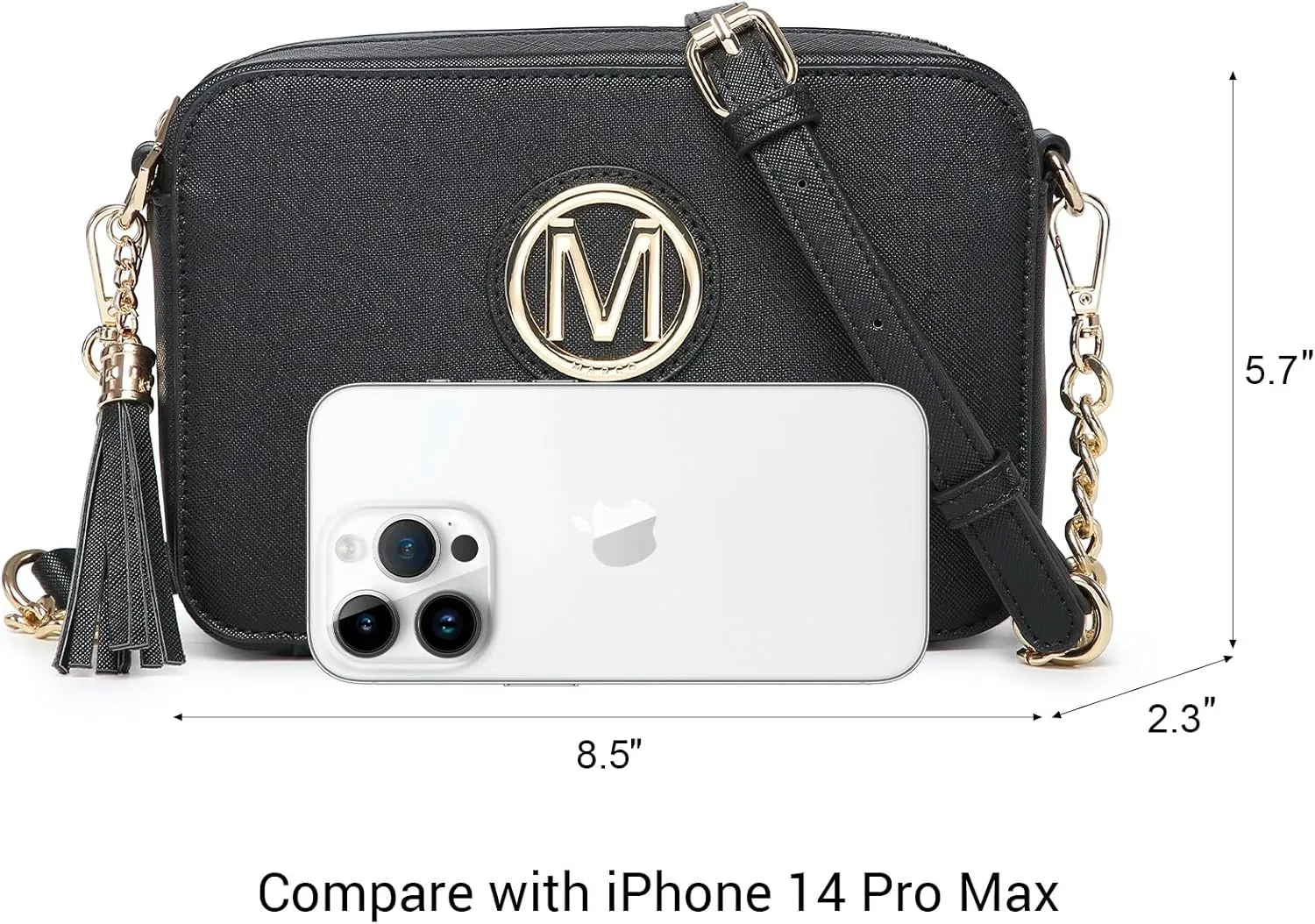 MKP Stylish Lightweight Fashion Crossbody Bag for Women Chic Signature Shoulder Messenger Bag with Tassel Zipper Pocket