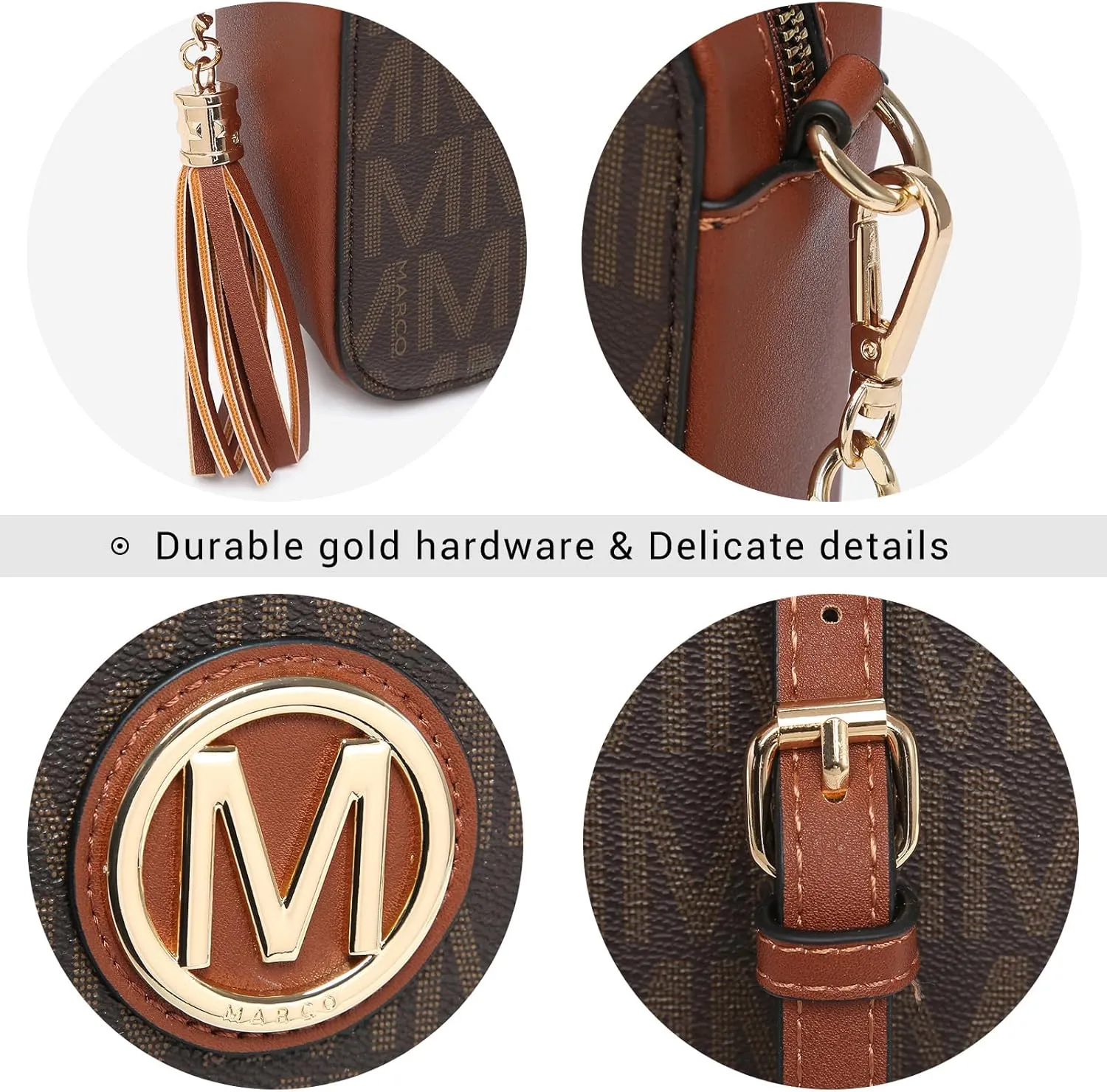 MKP Stylish Lightweight Fashion Crossbody Bag for Women Chic Signature Shoulder Messenger Bag with Tassel Zipper Pocket