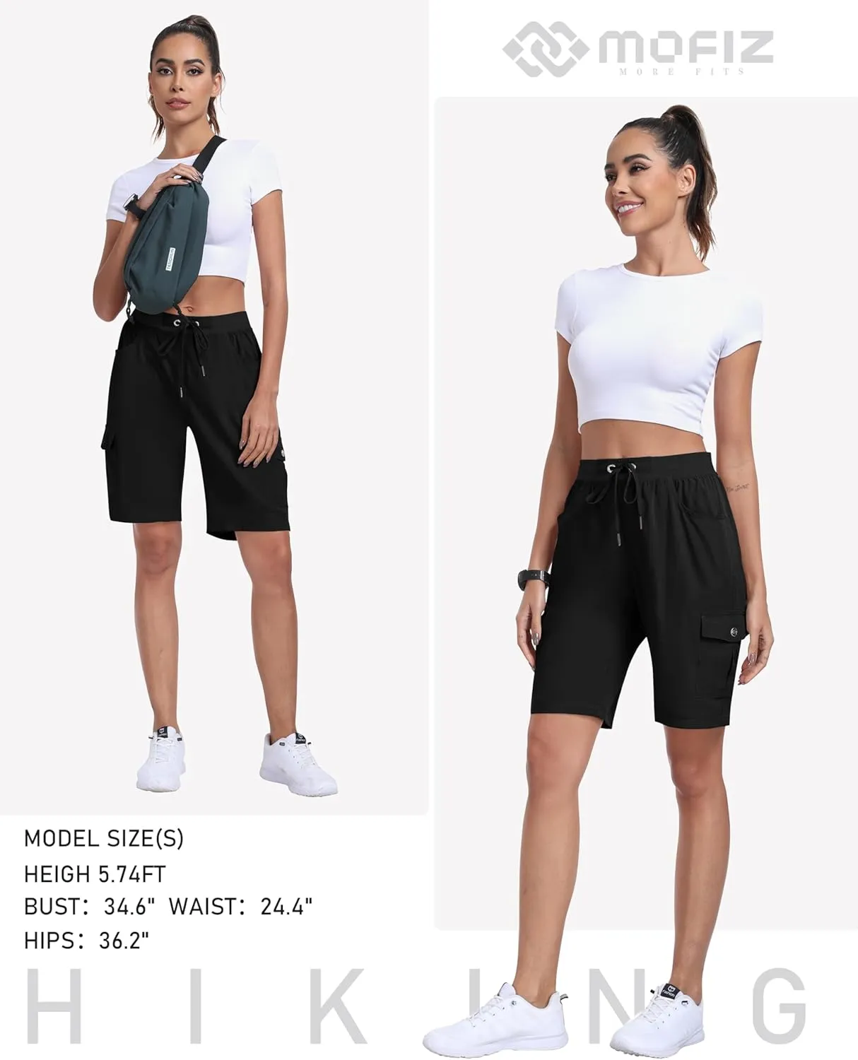 MoFiz Women's Hiking Shorts Athletic Outdoor Cargo Shorts for Women Quick Dry Running Summer Shorts with Pockets