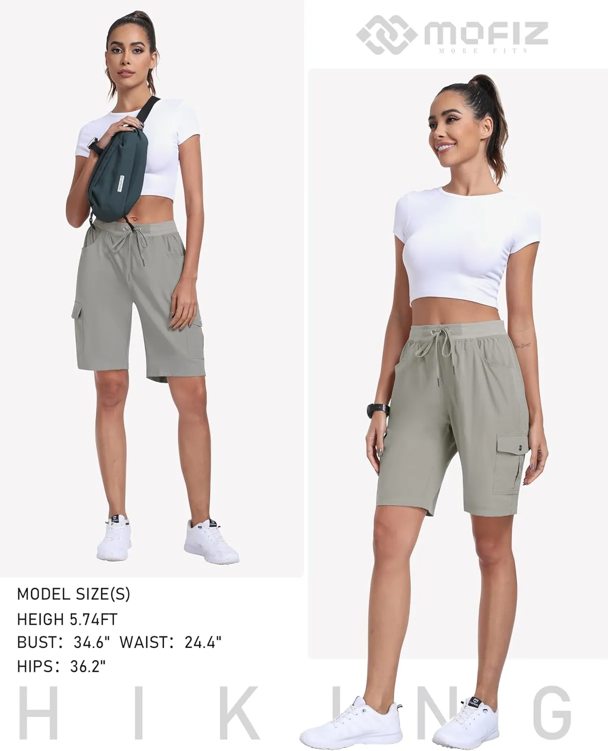 MoFiz Women's Hiking Shorts Athletic Outdoor Cargo Shorts for Women Quick Dry Running Summer Shorts with Pockets