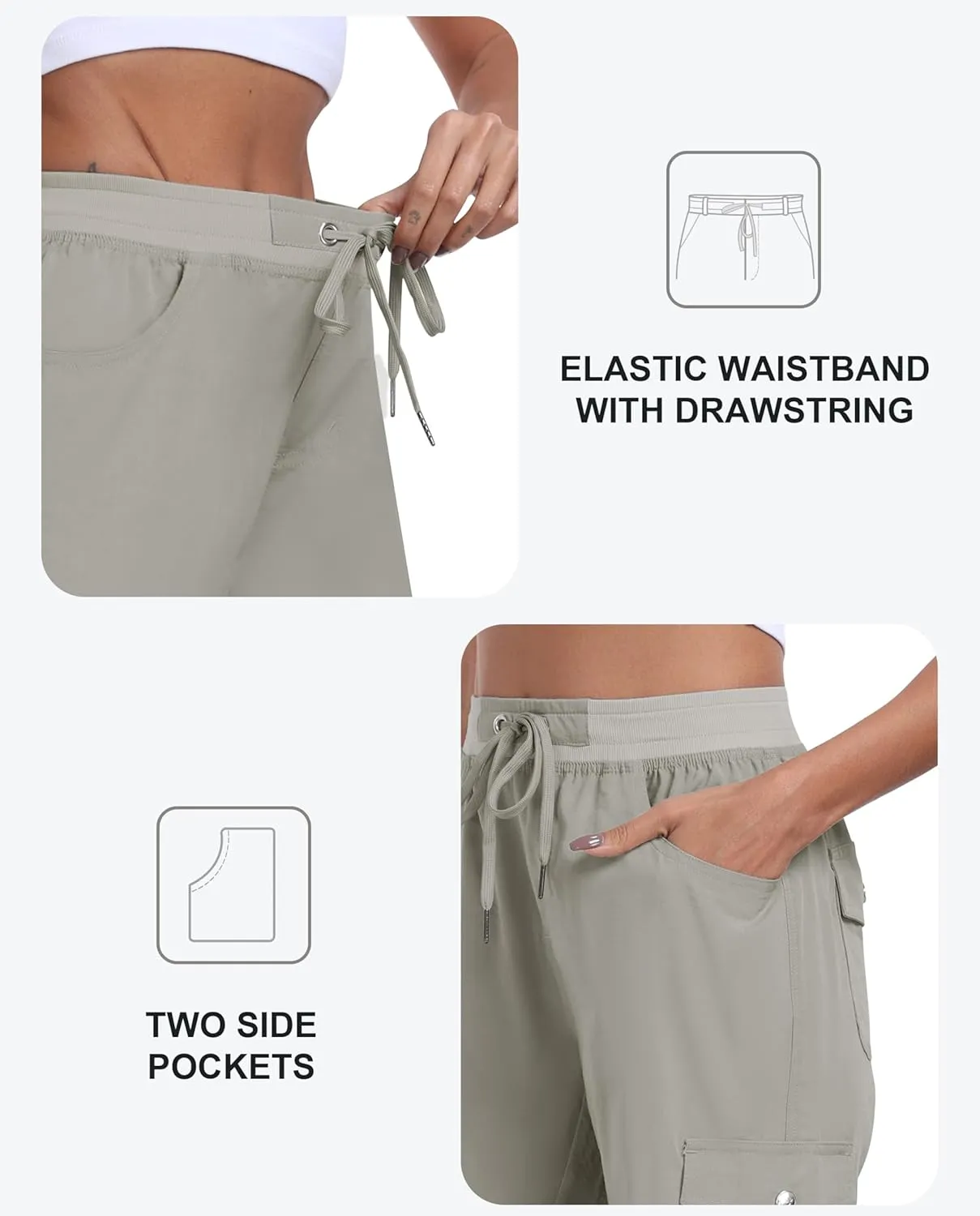 MoFiz Women's Hiking Shorts Athletic Outdoor Cargo Shorts for Women Quick Dry Running Summer Shorts with Pockets
