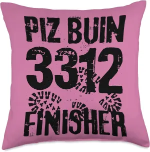 Mount Piz Buin Swiss Austrian Climbing Hiking Gifts Throw Pillow, 18x18, Multicolor