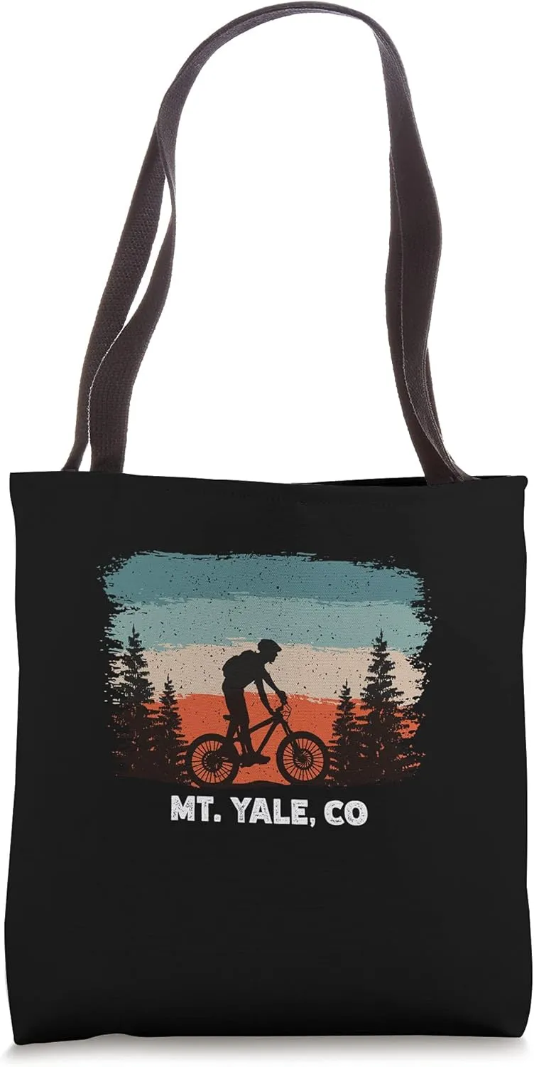 Mountain Bike Retro Sunset Vintage Mt. Yale, CO Tote Bag