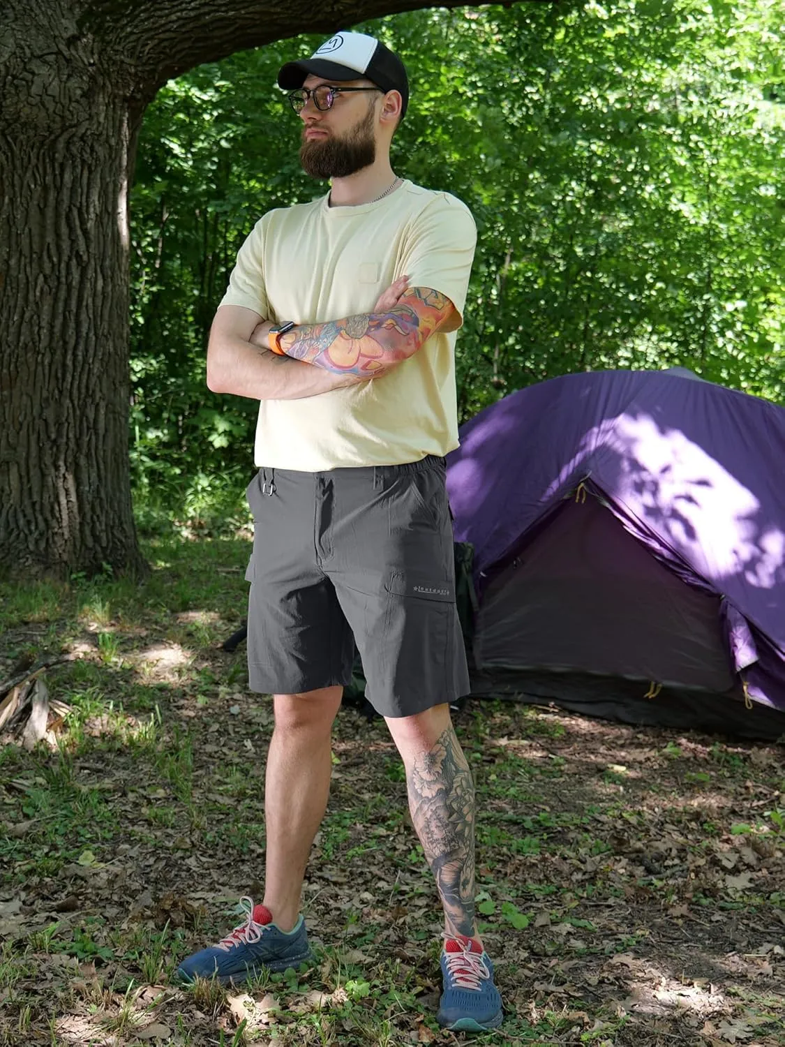 Mr.Stream Men's Hiking Relaxed Fit Golf Lounge Quick Drying Fishing Nylon Casual Shorts