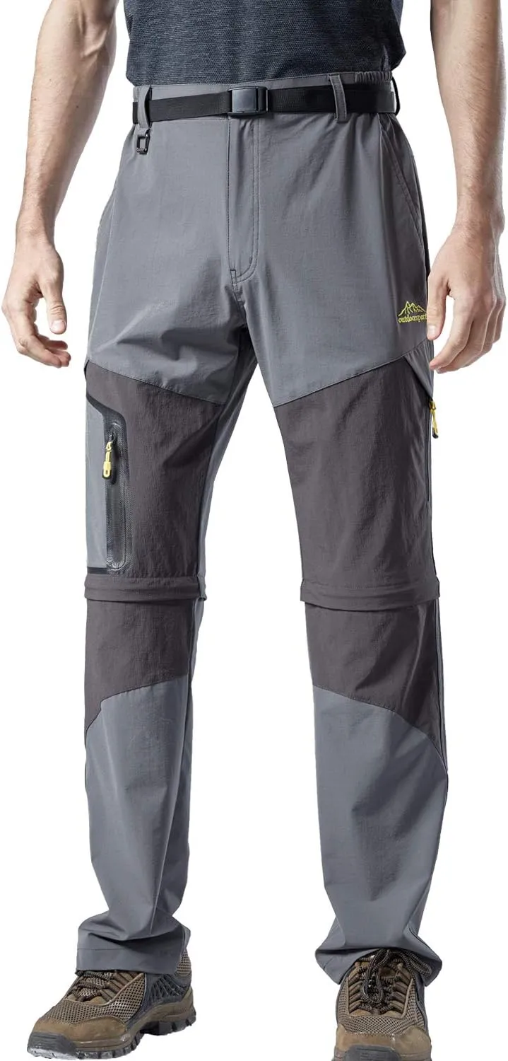 Mr.Stream Men's Walking Windproof Breathable Camping Quick Drying Outdoor Convertible Hiking Pants