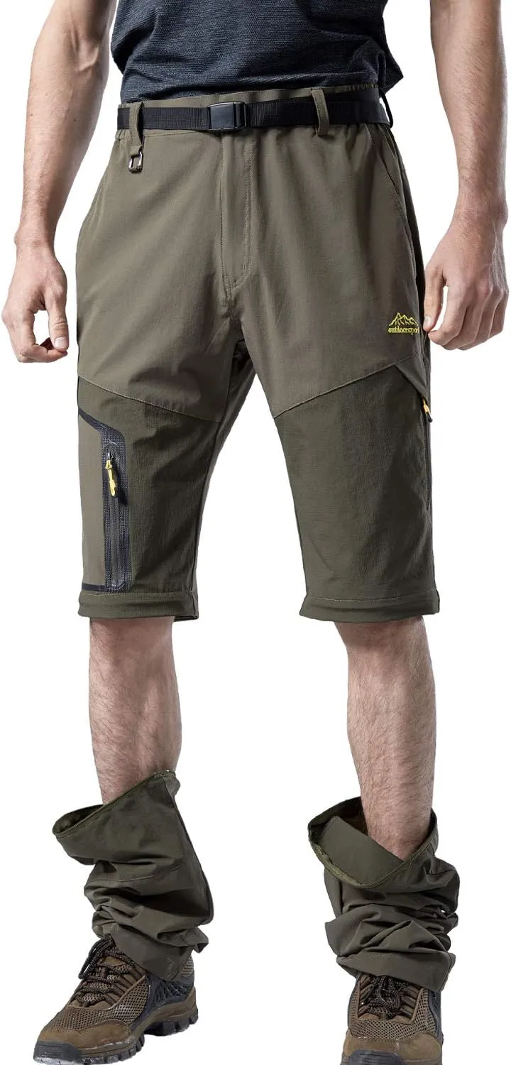 Mr.Stream Men's Walking Windproof Breathable Camping Quick Drying Outdoor Convertible Hiking Pants