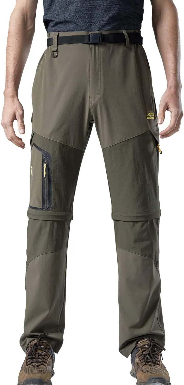 Mr.Stream Men's Walking Windproof Breathable Camping Quick Drying Outdoor Convertible Hiking Pants