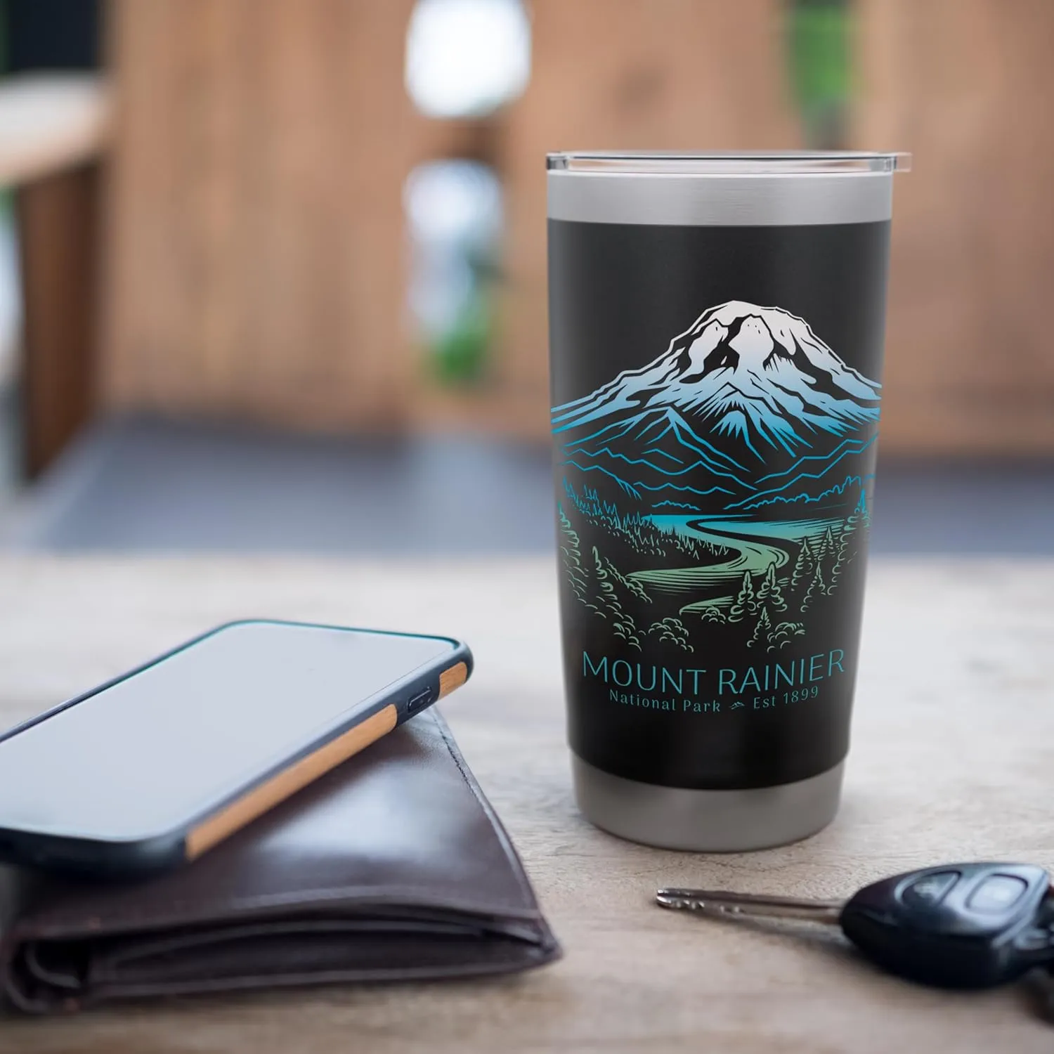 Mt. Rainier National Park Hiking Camping Mountain Souvenir Stainless Steel Insulated Tumbler