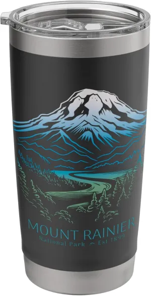 Mt. Rainier National Park Hiking Camping Mountain Souvenir Stainless Steel Insulated Tumbler