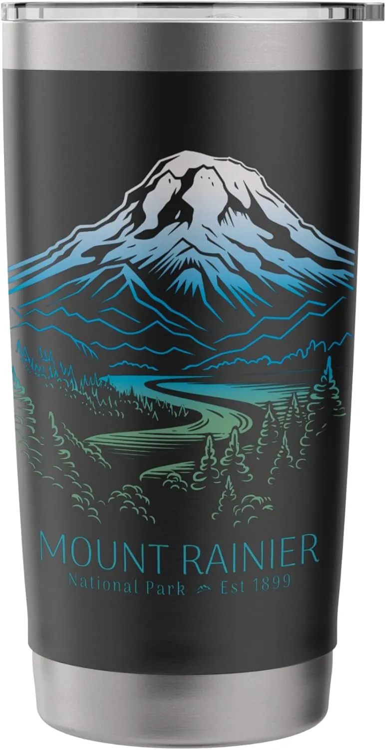 Mt. Rainier National Park Hiking Camping Mountain Souvenir Stainless Steel Insulated Tumbler