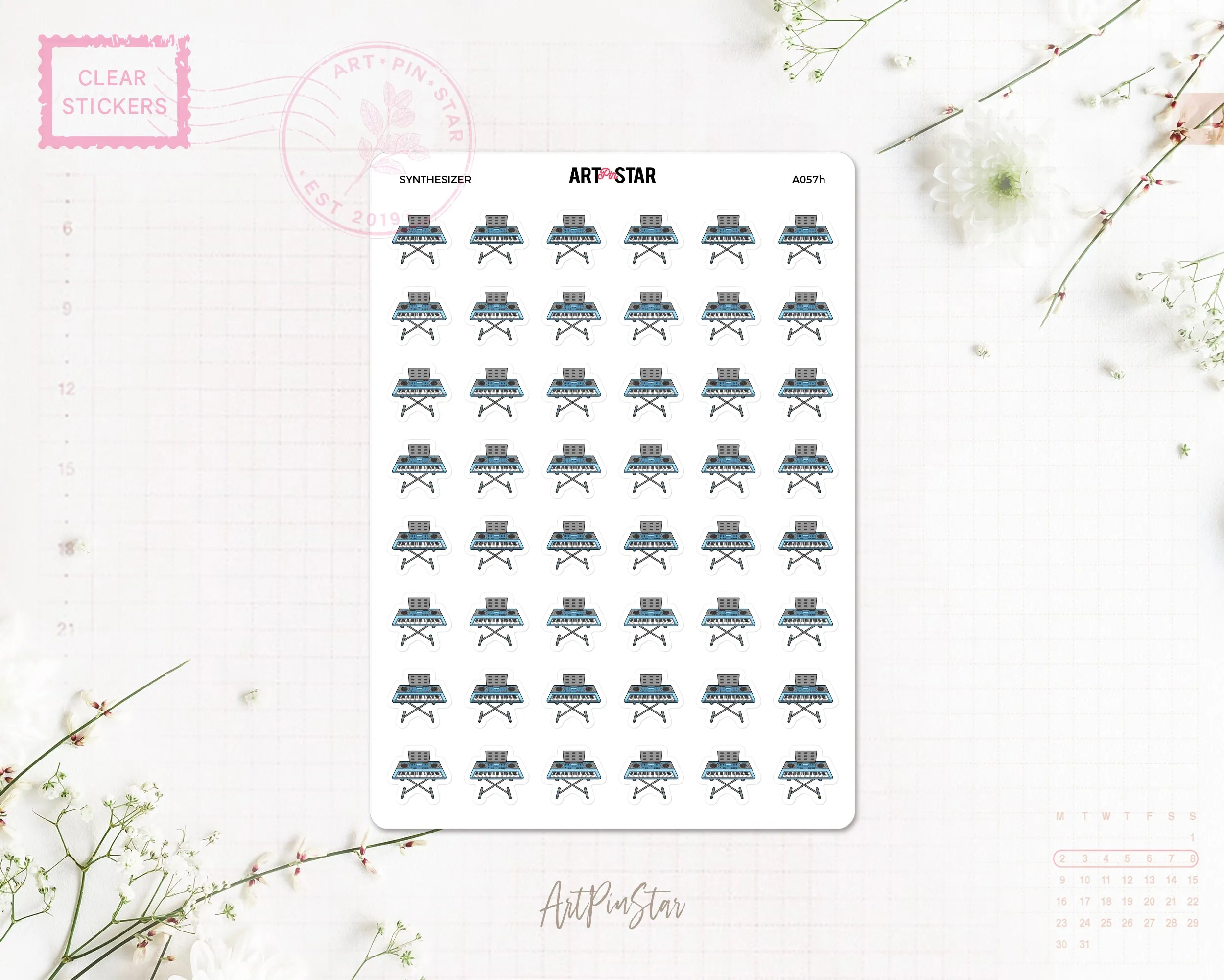 Music Instrument Clear Stickers