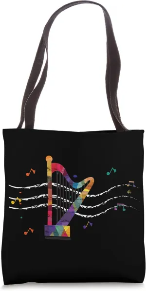 Musical Instrument, Music Lover, Music Teacher, Harp Tote Bag