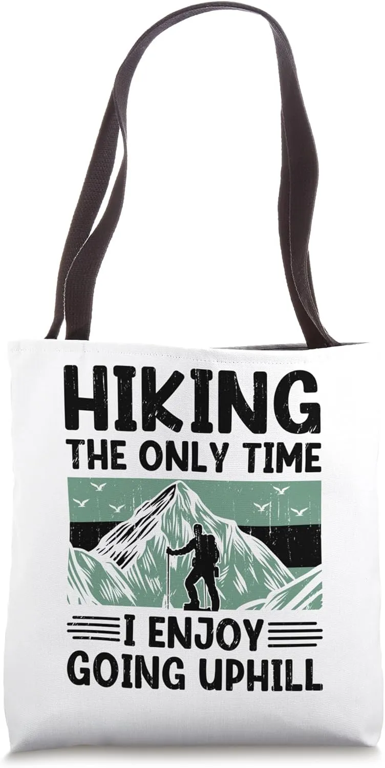Nature Hiking Hiker Mountaineering Hike Outdoor Trekking Tote Bag