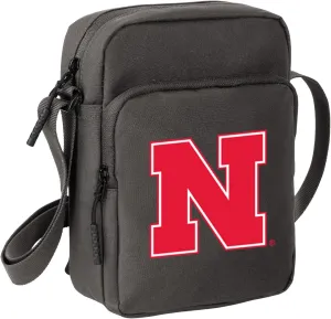 Nebraska Travel Bag Nebraska Huskers Crossbody Sling Pack for Sports Workout Running Small Unisex Waist Pack Gray (Nebraska on Gray)