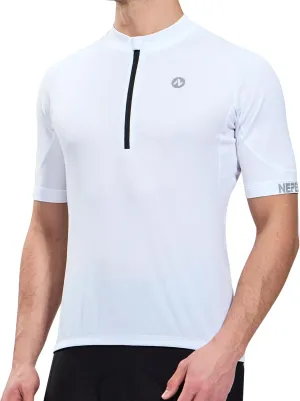 Nepest Cycling Jersey Men Short Sleeve Half Zip Bike Bicycle Shirts 4 Pockets Moisture Wicking Color Clash Riding Tops