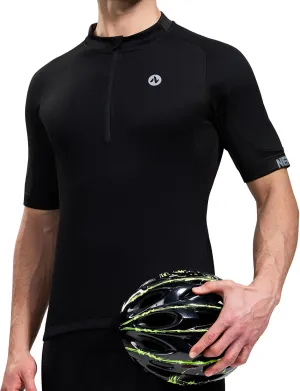 Nepest Cycling Jersey Men Short Sleeve Half Zip Bike Bicycle Shirts 4 Pockets Moisture Wicking Color Clash Riding Tops