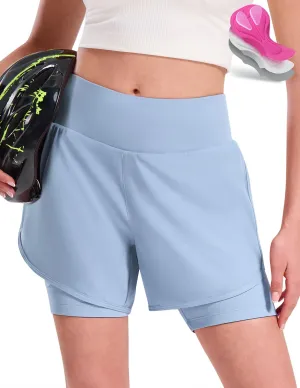 Nepest Womens Cycling Shorts Padded Mountain Bike Road Biking Padding Cycle Biker Bicycle Shorts with Zipper Pockets