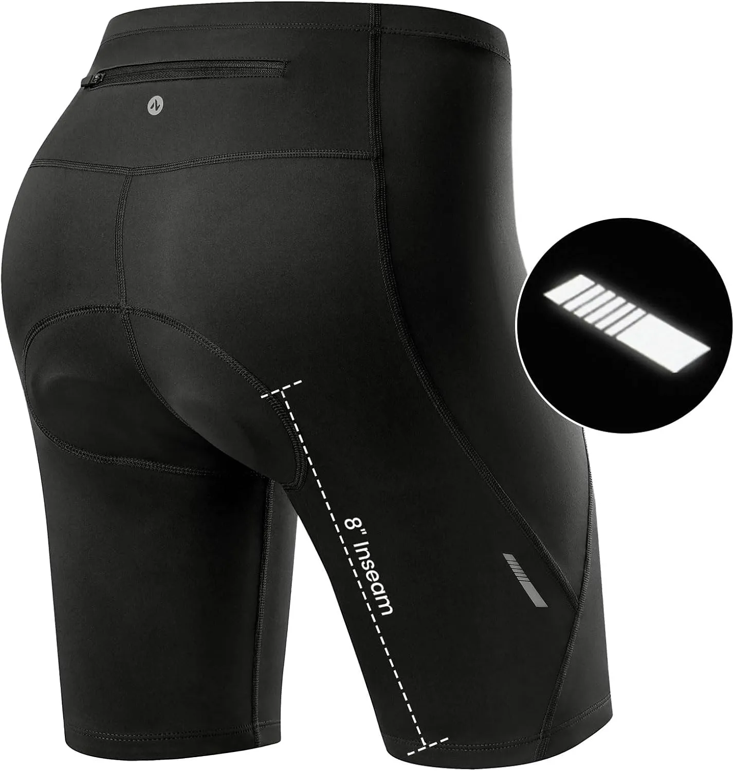 Nepest Womens Padded Bike Shorts 4D Padding Cycling Shorts with Zipper Pocket Riding Bicycle Cycle Road Biking Underwear