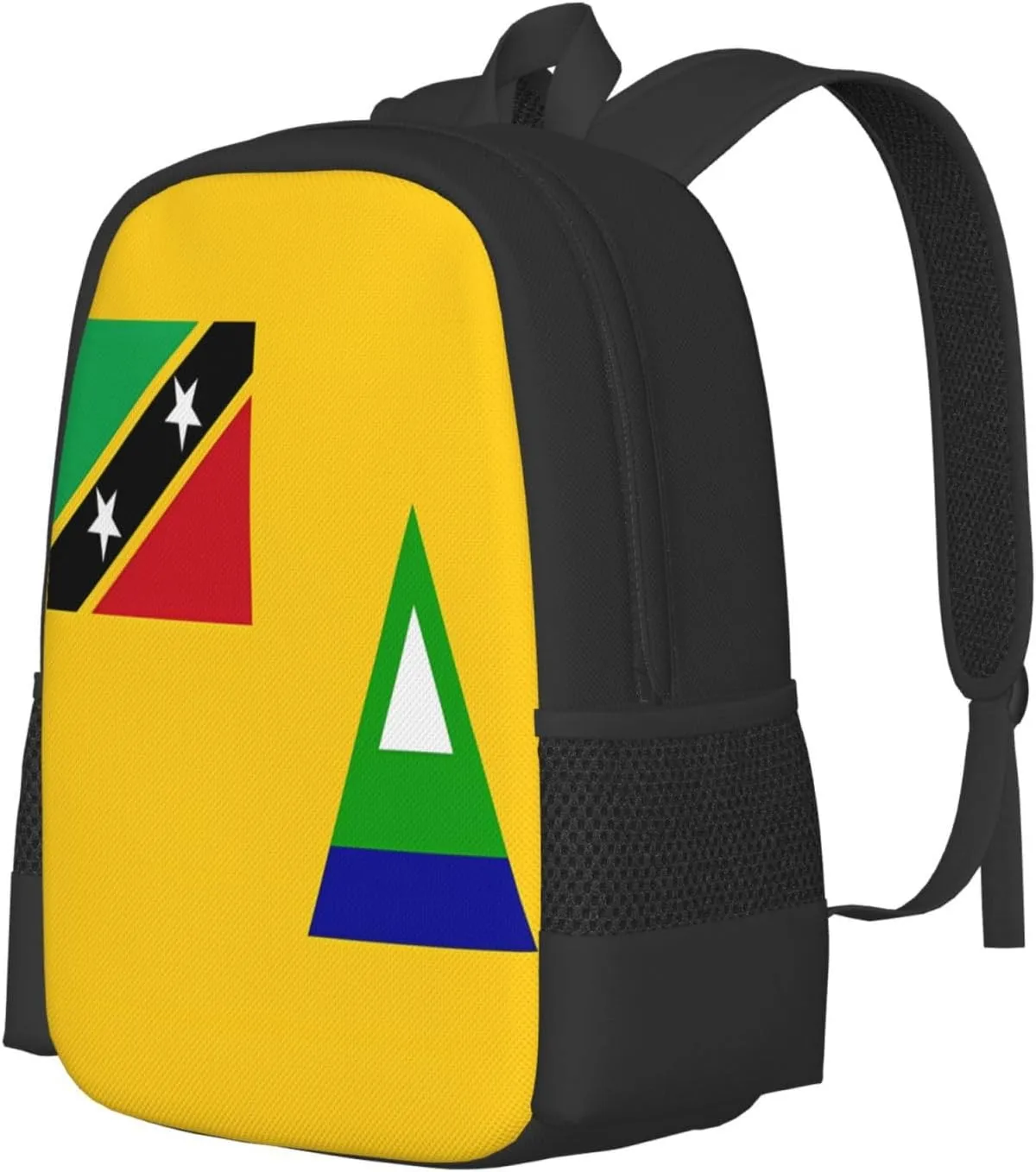 Nevis St. Kitts Flag Travel Backpack Casual Backpacks 15 Inch Laptop Back Pack Lightweight Rucksack Outdoor Sport Daypack Large Bags for Working Camping Hiking