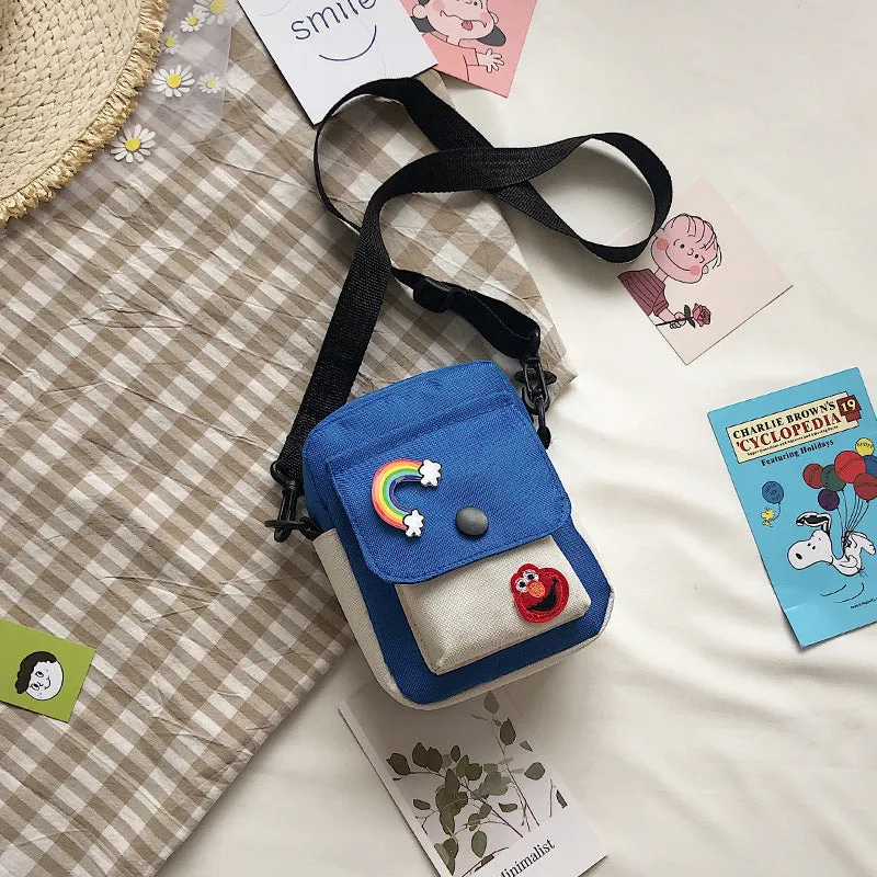 New Sesame Street Female Canvas Cartoon Shoulder Bags