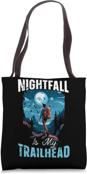 Night Hiking Hike Mountain Climbing Adventure Hiker Tote Bag