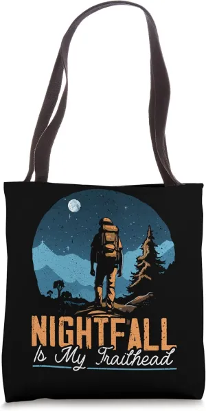 Night Hiking Hike Mountain Climbing Adventure Hiker Tote Bag