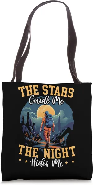 Night Hiking Hike Mountain Climbing Adventure Hiker Tote Bag