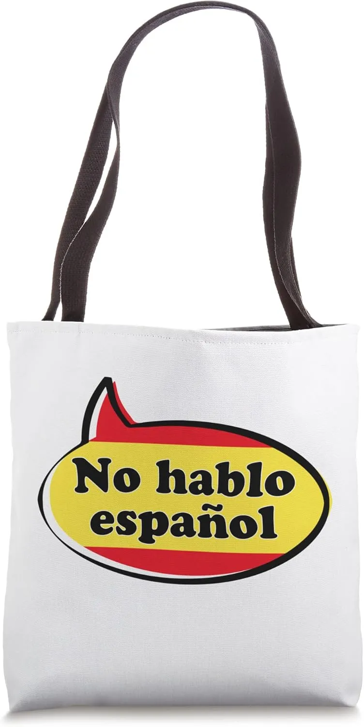 No Hablo Español Flag tourist voyage student Funny Tote Bag