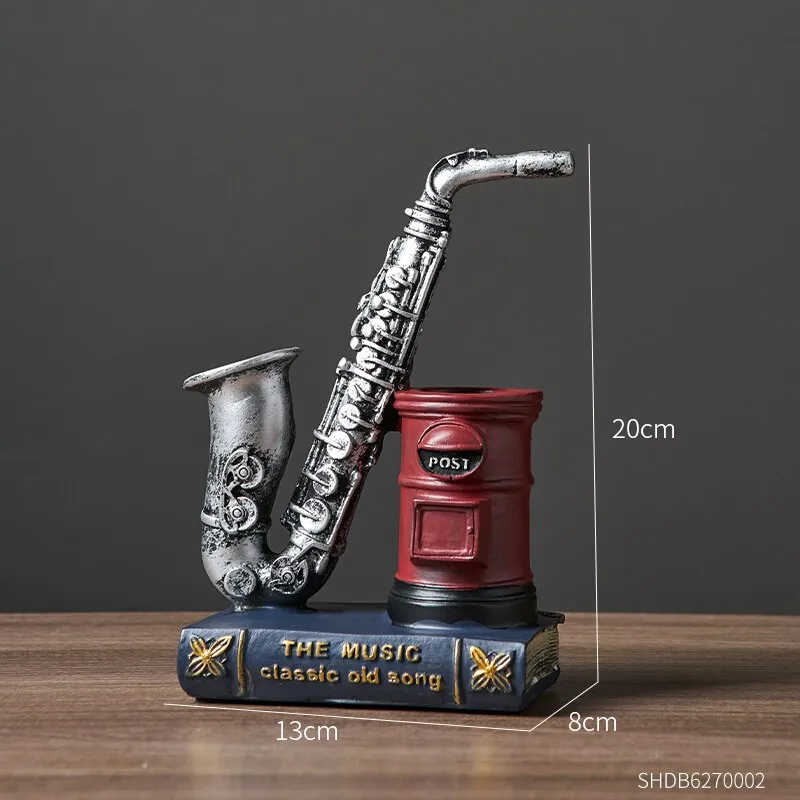 Notes Pen Holder Piano Musical Instrument Design Music Gift Classification Resin Pen Holder Stationery Student Pencil Holder