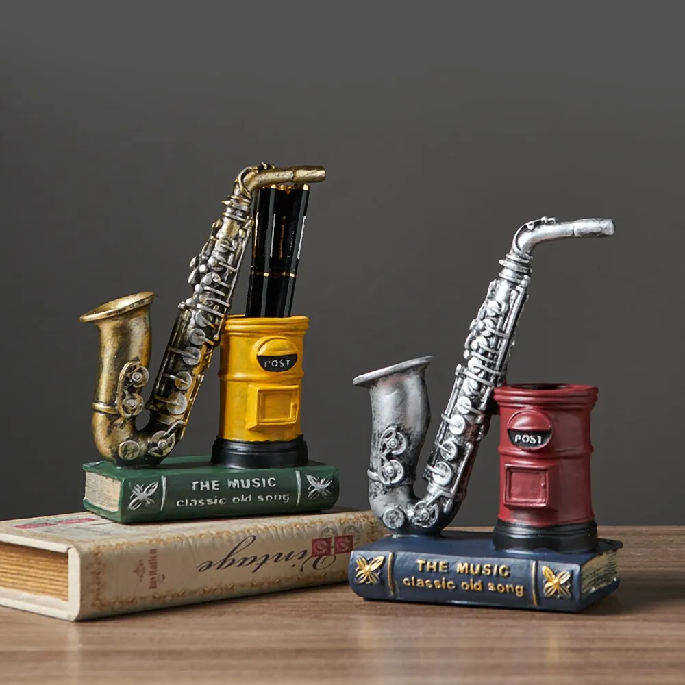Notes Pen Holder Piano Musical Instrument Design Music Gift Classification Resin Pen Holder Stationery Student Pencil Holder