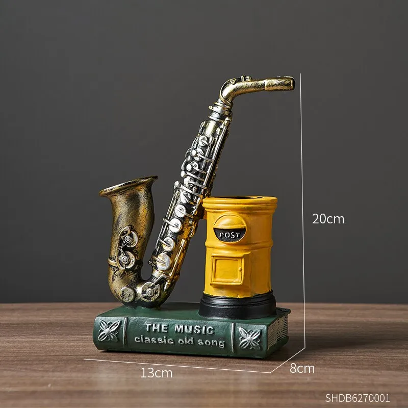 Notes Pen Holder Piano Musical Instrument Design Music Gift Classification Resin Pen Holder Stationery Student Pencil Holder