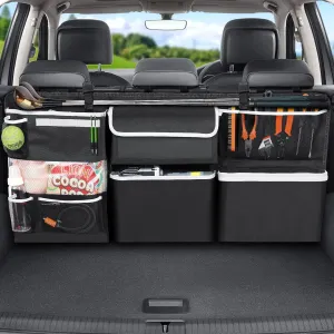 Oasser Car Storage Organizer New Version, Hanging Trunk Organizer with 10 Different Functional Storage Bags for SUV Truck MPV VAN