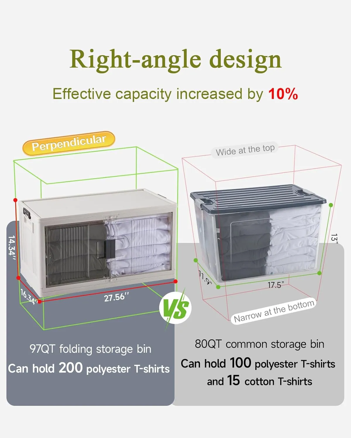 OlarHike 97QT Stackable Storage Bins with Lids - Folding Storage Box with Doors and Wheels, Collapsible Plastic Storage Bins for Closets, Storage Containers, 5 Pack Cubes (Warm Gray)