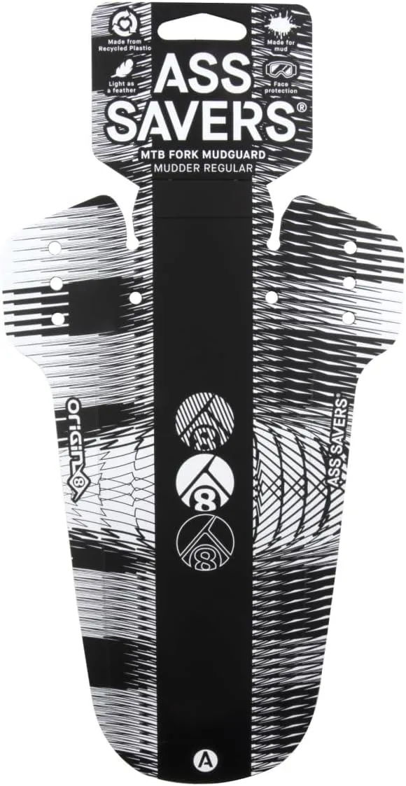 Orange Cycle Parts Origin8 Black/White Hi-Fi Ass Savers Front Fender Standard 235mm x 155mm 290554