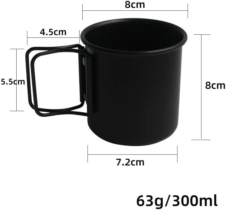 Outdoor Camping Water Cup 300ml Portable Folding Aluminum Cup Mug(Green)